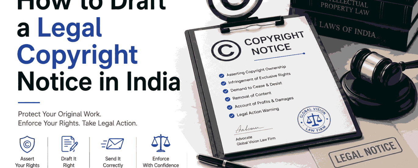 how to draft legal copyright notice India
